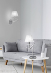 Kinkiet chromowy / biały abażur z organzy 40W E14 Valencia Candellux 21-84418