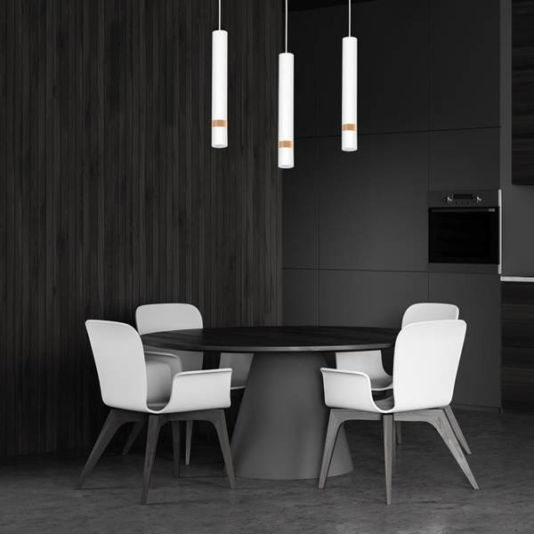 Lampa wisząca JOKER, MLP6302, biały/drewno, 3x8W GU10
