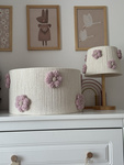 Lampa wisząca do pokoju dziewczynki w stylu Boho Kwiatki Brudny Róż 30 cm