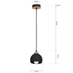 Lampa wisząca nowoczesna zwis kula DAMA I czarny śr. 15cm