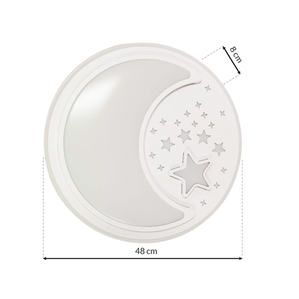 Lampka nocna dziecięca NOTE WHITE 40W LED Ø480 mm MLP6182