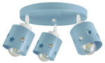 Lampa sufitowa do pokoju chłopca i dziewczynki niebieska w gwiazdki 3xE27 led