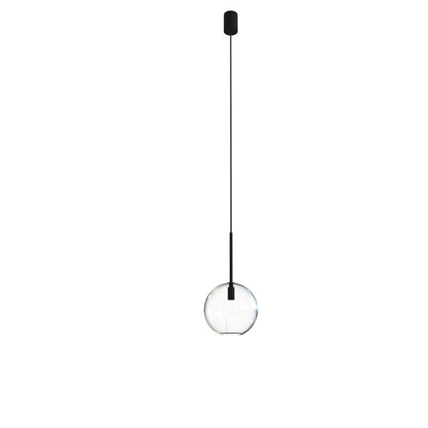 Nowoczesna lampa wisząca SPHERE S szklana kula śr.15 cm 10W | czarny
