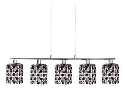 Lampa wisząca chrom z kryształkami czarno-białymi 5x40W Royal Candellux 35-35724
