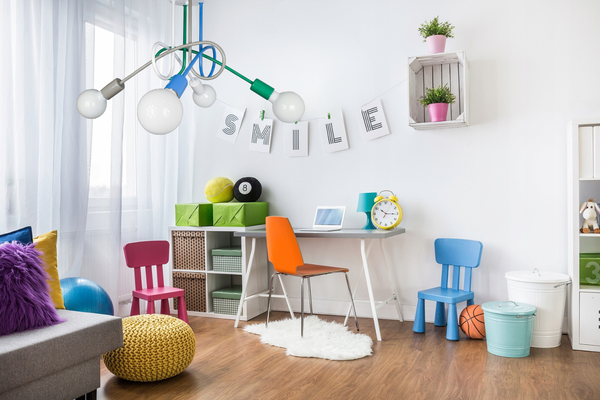 Lampa sufitowa do pokoju dziecka  kolorowa Tęczowy Zawijas 4xE27 Led 