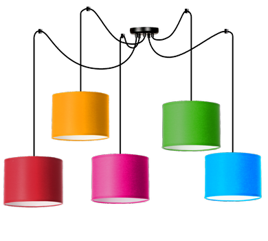 Lampa wisząca do pokoju dziecięcego typu pająk Walec Spyder 5