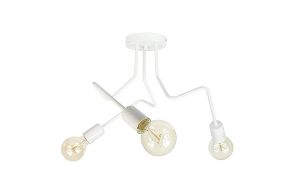 Lampa sufitowa do pokoju nastolatka biała w stylu loft Luna 3