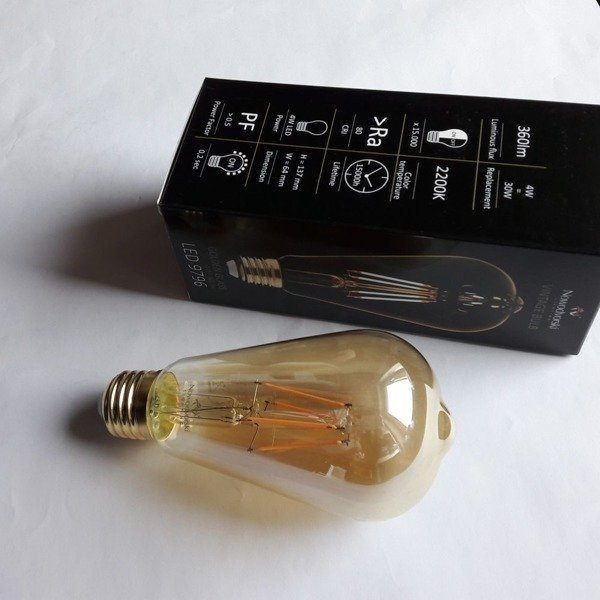 Żarówka FILAMENT LED ST64 E27 4W ciepła 2200K VINTAGE BULB łezka
