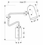 Kinkiet czarny lampa ścienna regulowana GU10 15W Hosti Candellux 21-75451