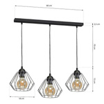 INDUSTRIALNA lampa wisząca NORMAN BLACK 3xE27 MLP6264