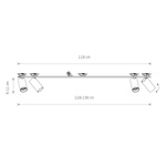 Lampa 4 punktowa podtynkowa MONO SURFACE IV szer. 118cm GU10 | mosiądz
