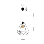 Lampa wisząca BASKET BLACK 1xE27