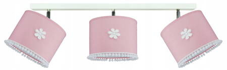 Lampa sufitowa do pokoju dziewczynki różowa Pompony Listwa 3xE27 Led