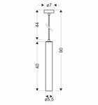 Lampa tuba wisząca czarna 40cm 1xGU10 Tubo31-78551