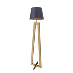 Lampa stojąca z drewna KOS GOLD