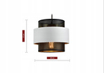 Lampa wisząca w stylu glamour biało-czarno-złota trzy źródła światła