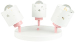 Lampa sufitowa do pokoju dziewczynki biało różowa serca 3xE27