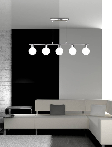Lampa wisząca chrom klosz kula 5xG9 Oden 35-03270