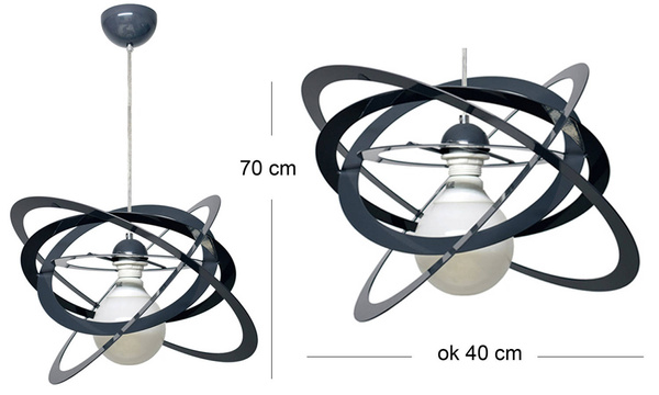 Lampa wisząca do pokoju dziecięco grafitowa Sferis