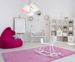 Lampa sufitowa do pokoju dziewczynki w grochy kolorowa stożki 3xE27