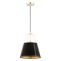 Lampa wisząca ALFA BOMI CZARNO-ZŁOTA 1xE27 28cm | 61158
