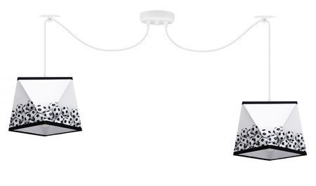 Lampa sufitowa do pokoju piłkarza regulowana pająk Mundial 2xE27 Led