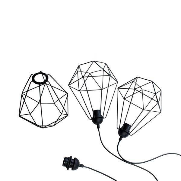 Lampa wisząca BASKET BLACK 3xE27