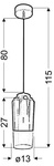 Lampa sufitowa wisząca 1X60W E27 miedziany TUBE 31-51271