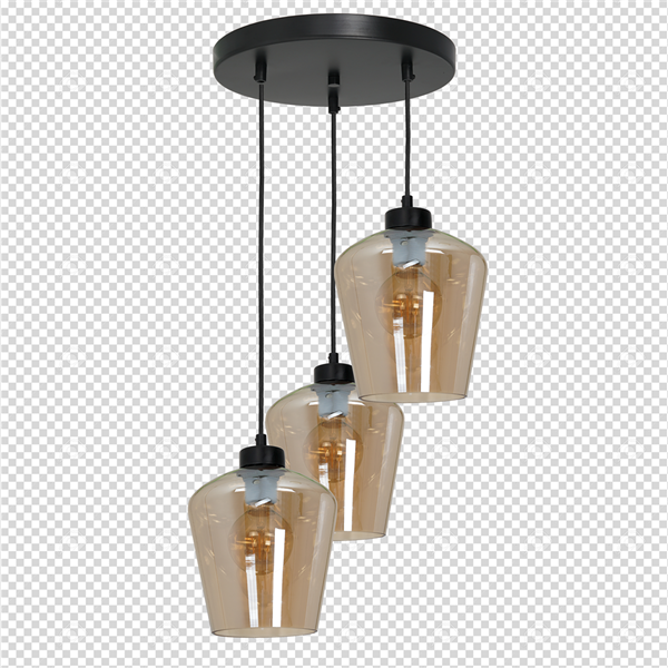 Nowoczesna lampa wisząca koło SANTIAGO AMBER MLP6613