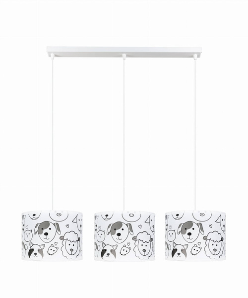 Różowa lampa dla dziewczynki abażury w białe chmurki