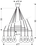 Lampa wisząca carna matowa 8x40W dwuobwodowa E27 Alto Candellux 38-70951