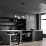 Nowoczesna lampa wisząca nad wyspę GRAVITY 6 BL GRAFIT