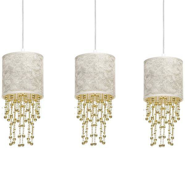 Nowoczesna lampa wisząca listwa ALMERIA WHITE/GOLD 3xE27 MLP6445