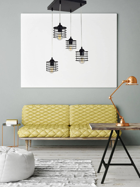 Lampa wisząca  do pokoju dziecięcego w stylu loft Edison Koszyk 4xE27