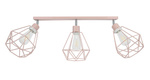 Lampa sufitowa dla dziewczynki pastelowy róż nowoczesny druciak w stylu loft Carmen 3xE27