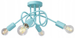 Lampa sufitowa do pokoju dziecka miętowa Tęczowy Zawijas 4xE27 Led 