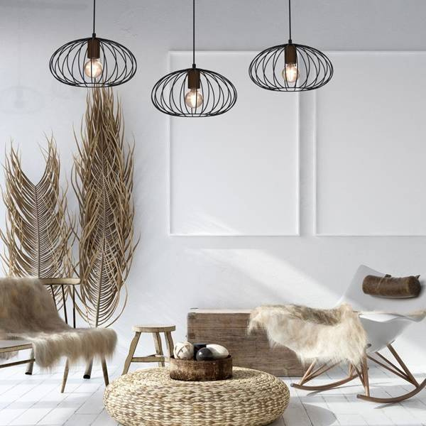 Lampa wisząca MERIDIANO, MLP7960, czarny/brązowy, 3x60W E27