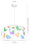 Lampa sufitowa do pokoju chłopca i dziewczynki Dinozaury 1xE27