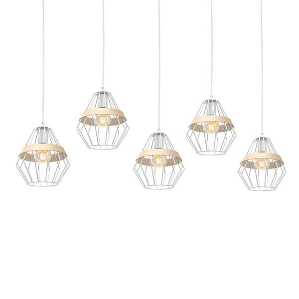 Lampa wisząca INDUSTRIALNA CLIFF WHITE 5xE27 MLP5520