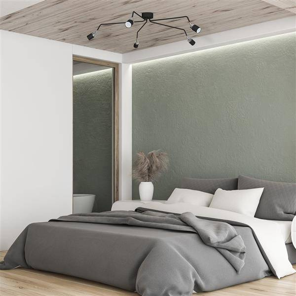 Lampa sufitowa nowoczesna reflektorek spot pająk JOKER V czarny śr. 132cm