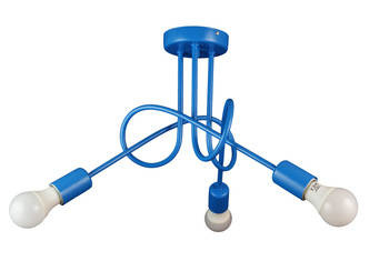 Lampa sufitowa dla dziecka niebieska w stylu loft nowoczesna 3xE27 Led