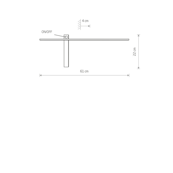 Nowoczesny smukły kinkiet IMPULSE LED S 6W IP23 LED szer. 61cm | czarny