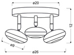 Lampa sufitowa LED 3x6W 26cm SKIPPER 98-67685 PLAFON  LED COB GŁÓWKA OKRĄGŁA  Z PRZEGUBEM   CHROM