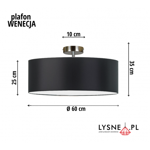 Lampa przysufitowa WENECJA do dziecięcego pokoju fi - 60 cm