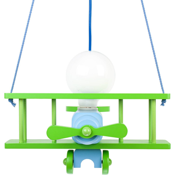 Lampa sufitowa samolot do pokoju dziecięcego mały niebiesko- zielony 1XE27 Led 