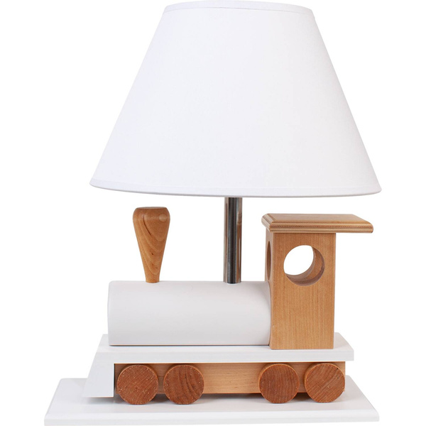 Lampka nocna stołowa do pokoju dziecka Lokomotywa biała Led 