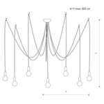 Lampa pająk SPIDER BLACK VII x7 6785