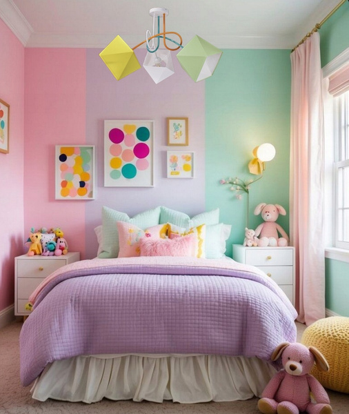 Lampa sufitowa do pokoju dziecka kolorowe abażury Edison Diament 3xE27 Led