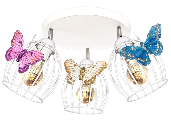  Lampa sufitowa dla dziewczynki różowa Motylek Owal 3