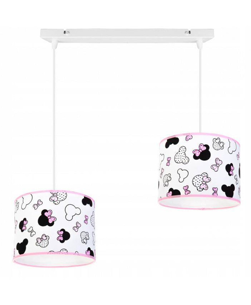 Lampa wisząca do pokoju dziewczynki z abażurem regulowana Myszka Miki 2xE27 Led